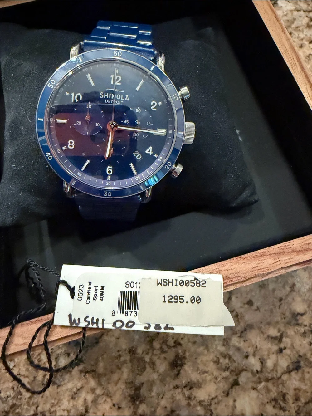 Shinola Blue Chronograph Stainless Steel Watch